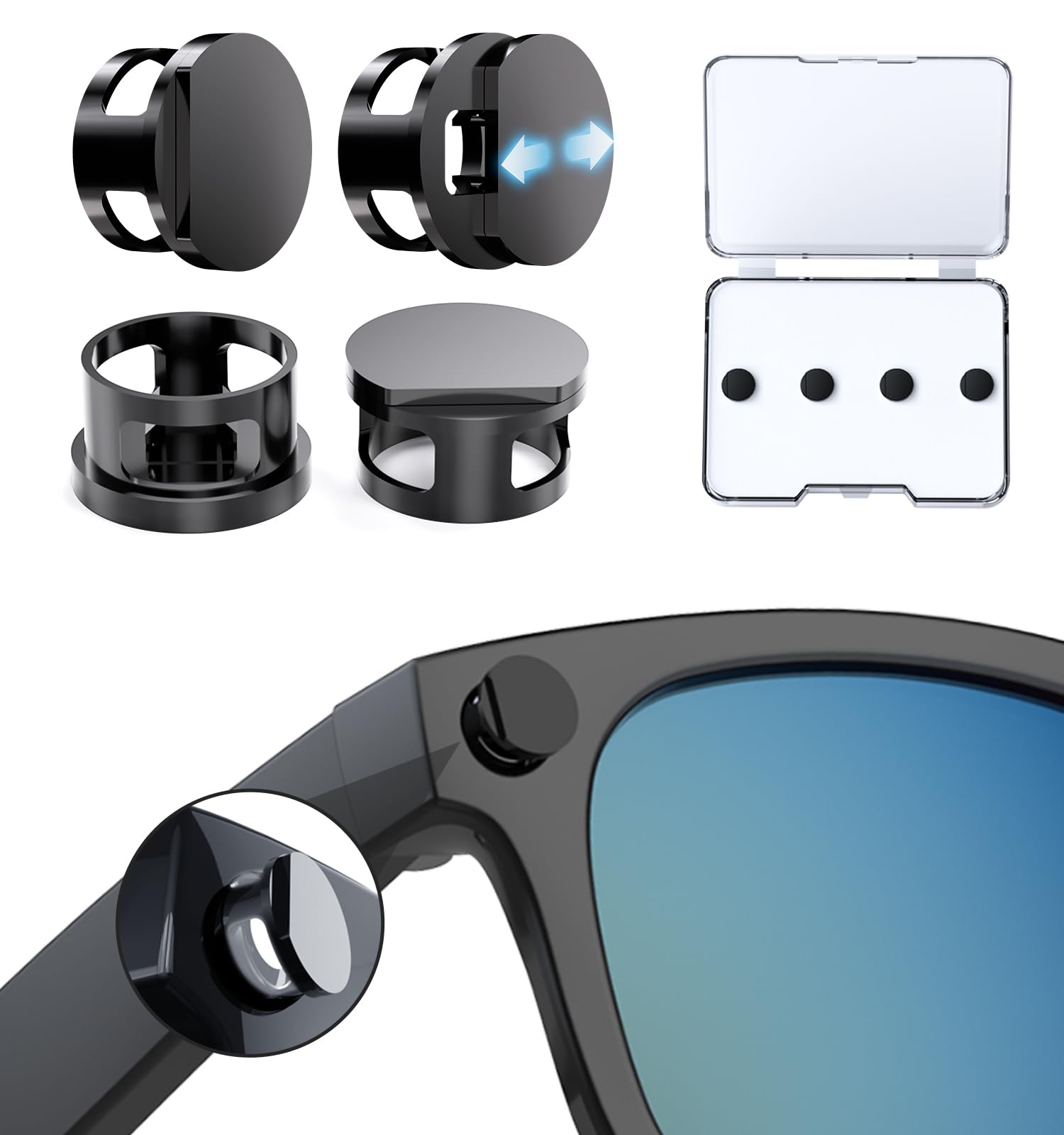 最安 LED隠匿カバー装着済RayBan gen1 レイバンメタ Amazon.co.jp: Ray-Ban Meta Glasss用LEDライトカバー 4個入り ライト